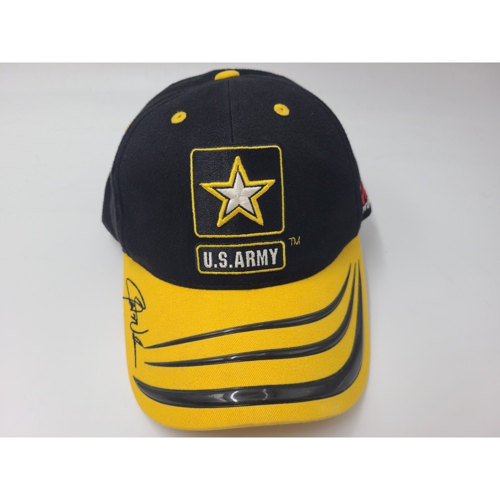 Vintage Jerry Nadeau #01 US Army Adjustable (Fits Small) Hat Cap NASCAR Black
